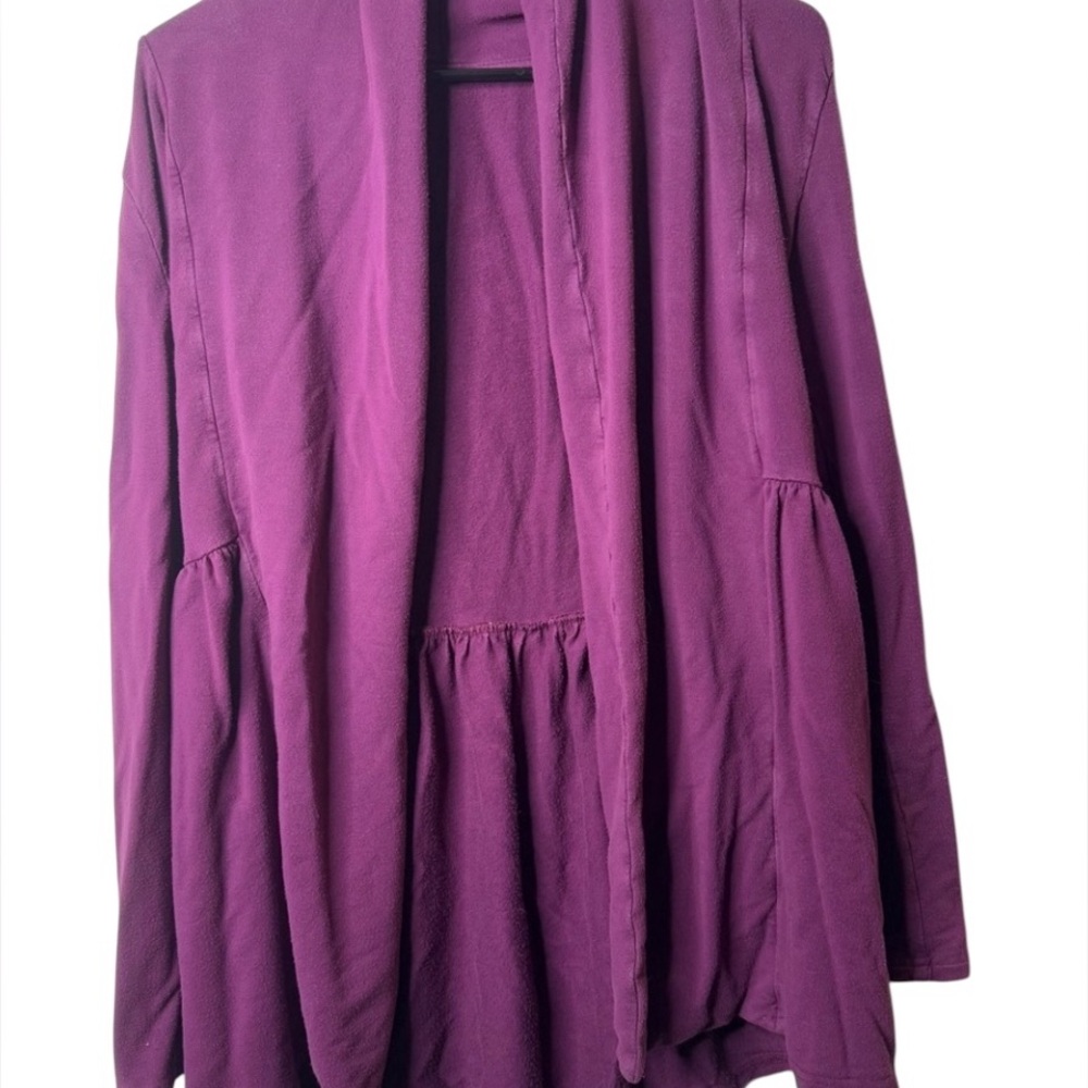 Purple Open Front Cardigan